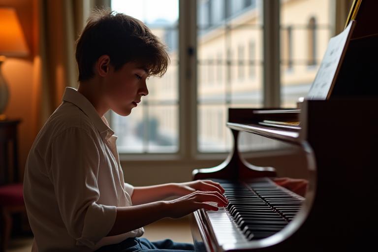 Musikschüler beim Klavierunterricht in der AlpenMuse Academy